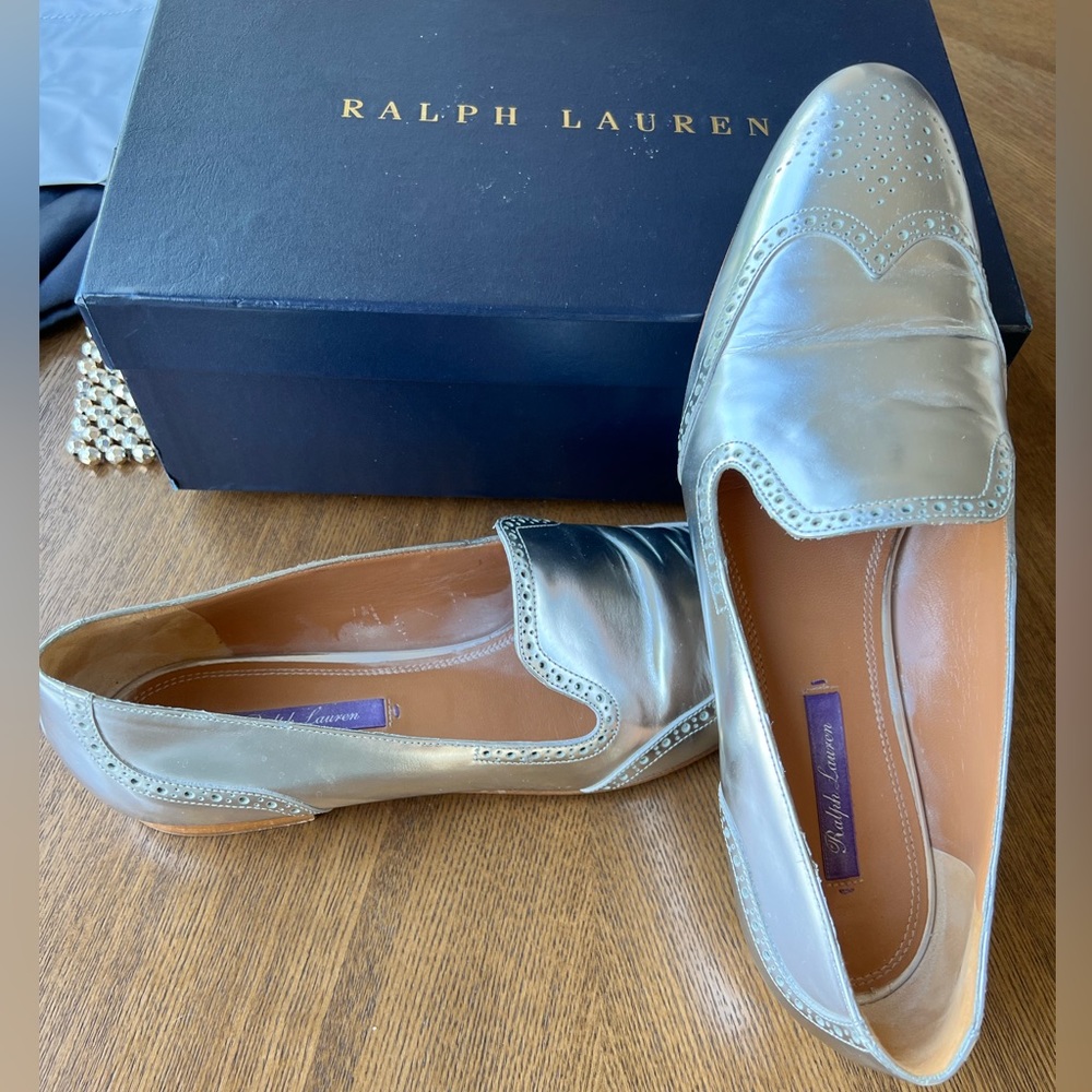 Ralph Lauren Quincy Flats in silver